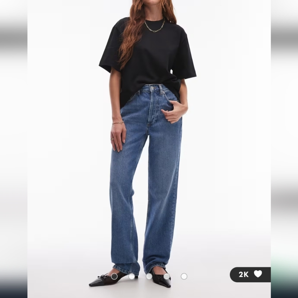 Topshop Kort Jeans Medium Wash